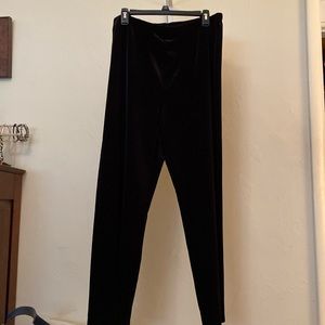 Chico’s Travelers black velvet wide leg pants